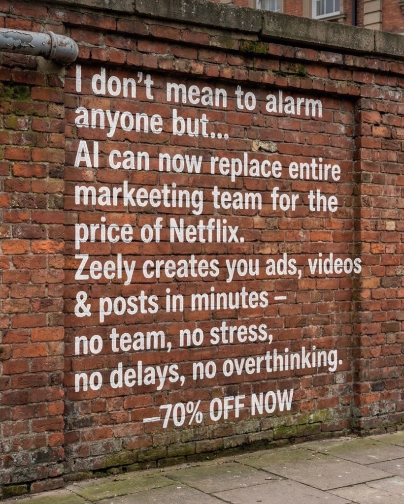 Image of an Ai advert with spelling and grammar errors
